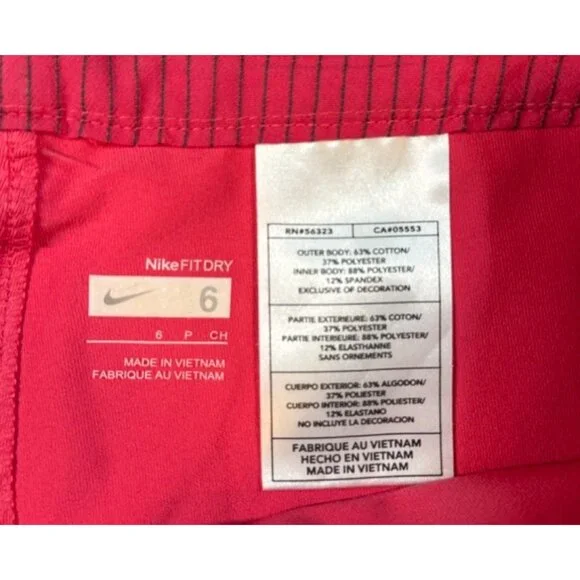 Nike Dri Fit Tennis Shorts Skirt Skort Pink Pinstripe Size 6 - Picture 7 of 8